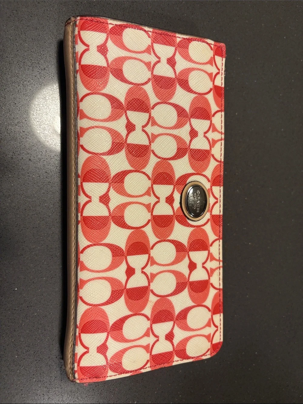 Coach Red Signature Zip Wallet